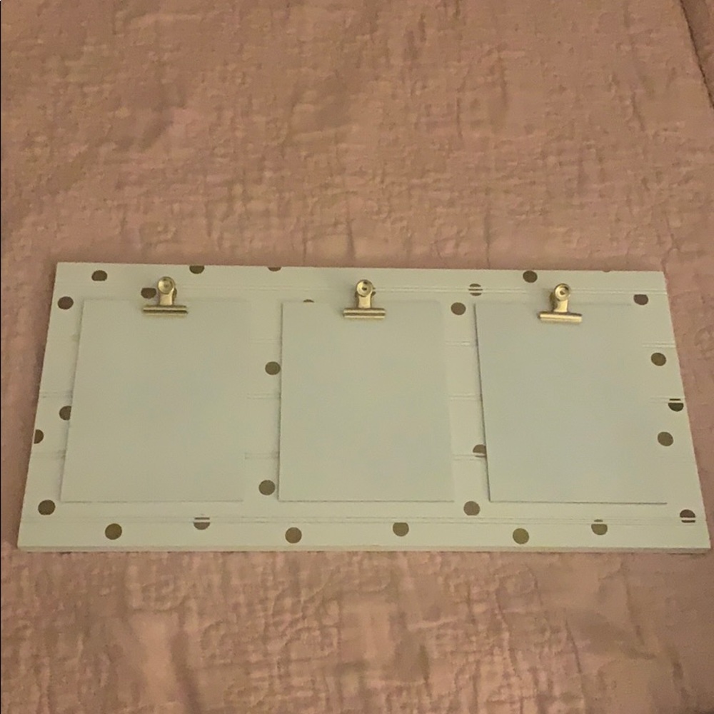 Gold dotted 3 clipboard wall hanging